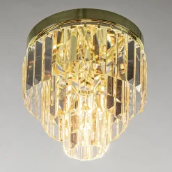Klassieke plafondlamp goud met helder glas