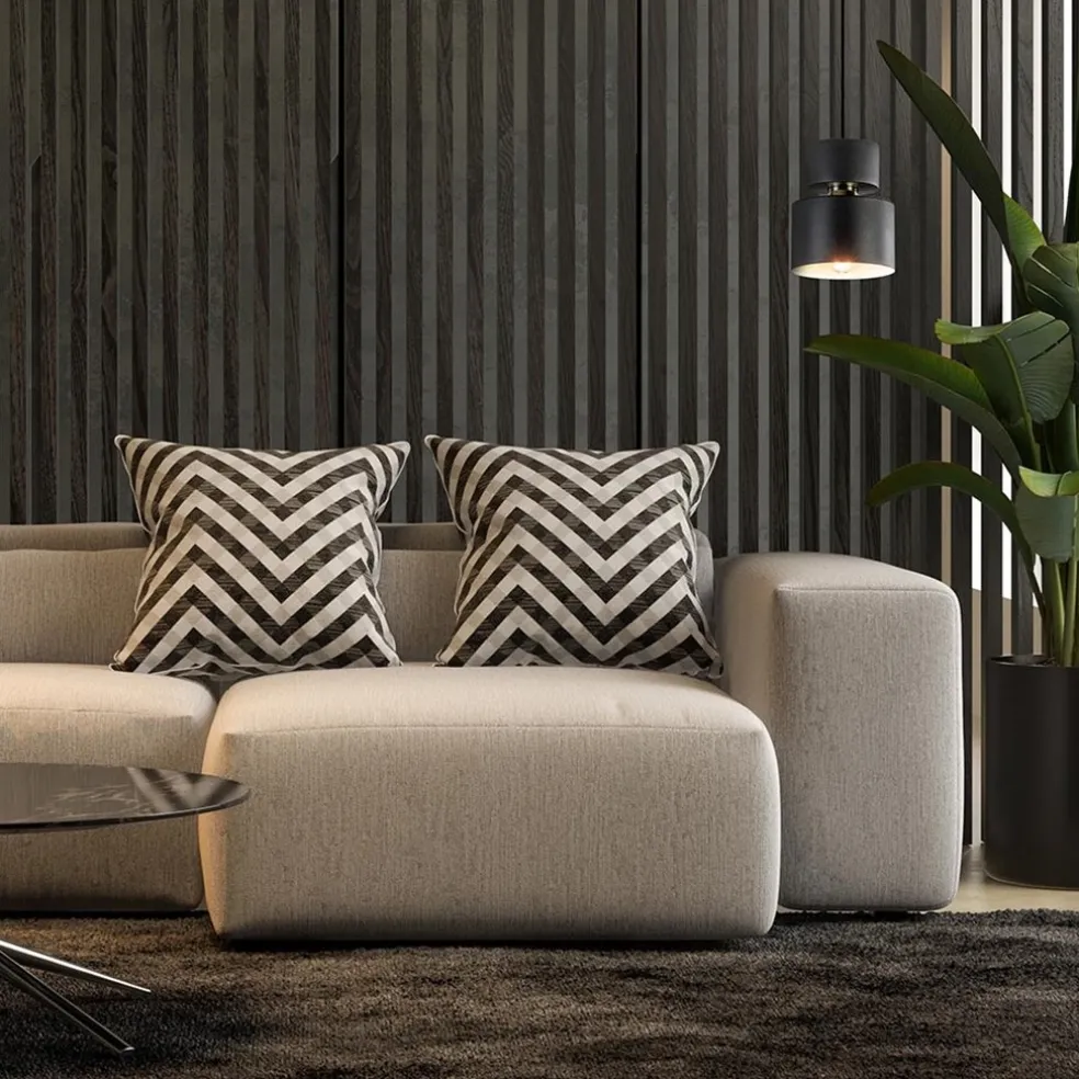 Kleine hanglamp zwart met goud accent