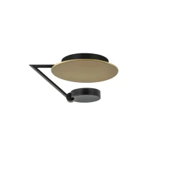 Kleine LED plafondlamp zwart met goud