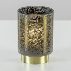 Kleine tafellamp Snake Light and Living grijs met goud