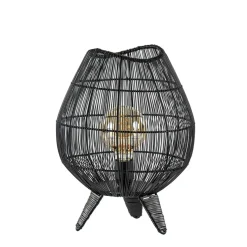 Kleine tafellamp Yumi mat zwart