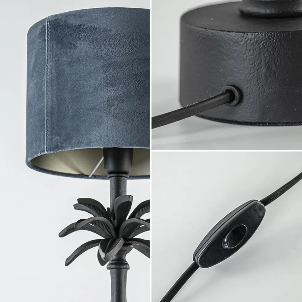 L&L lampvoet Armata mat zwarte palmboom