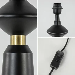 Lampvoet Ilvar mat zwart + antiek brons