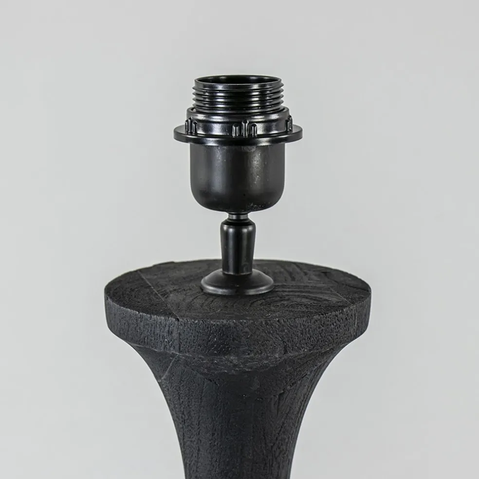 Lampvoet Nicolo zwart hout exclusief kap