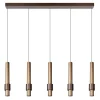 Landelijke 5-lichts LED hanglamp cilinders bruin