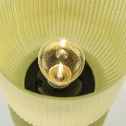 Landelijke Light and Living tafellamp olijfgroen op batterijen Phoebe