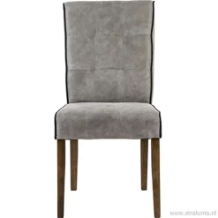 Landelijke stoel grijs met zwarte bies