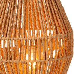 Landelijke tafellamp papier naturel met zwart