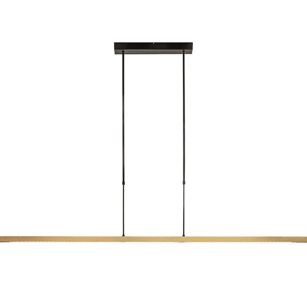 LED hanglamp aluminium mat zwart met mat goud dimbaar