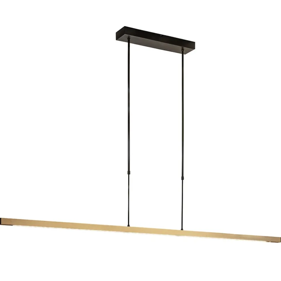 LED hanglamp aluminium mat zwart met mat goud dimbaar