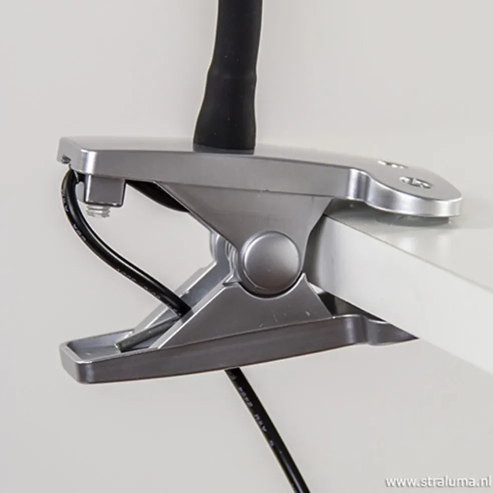 LED klemlamp/klemspot zwart met zilver
