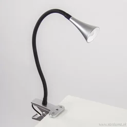LED klemlamp/klemspot zwart met zilver