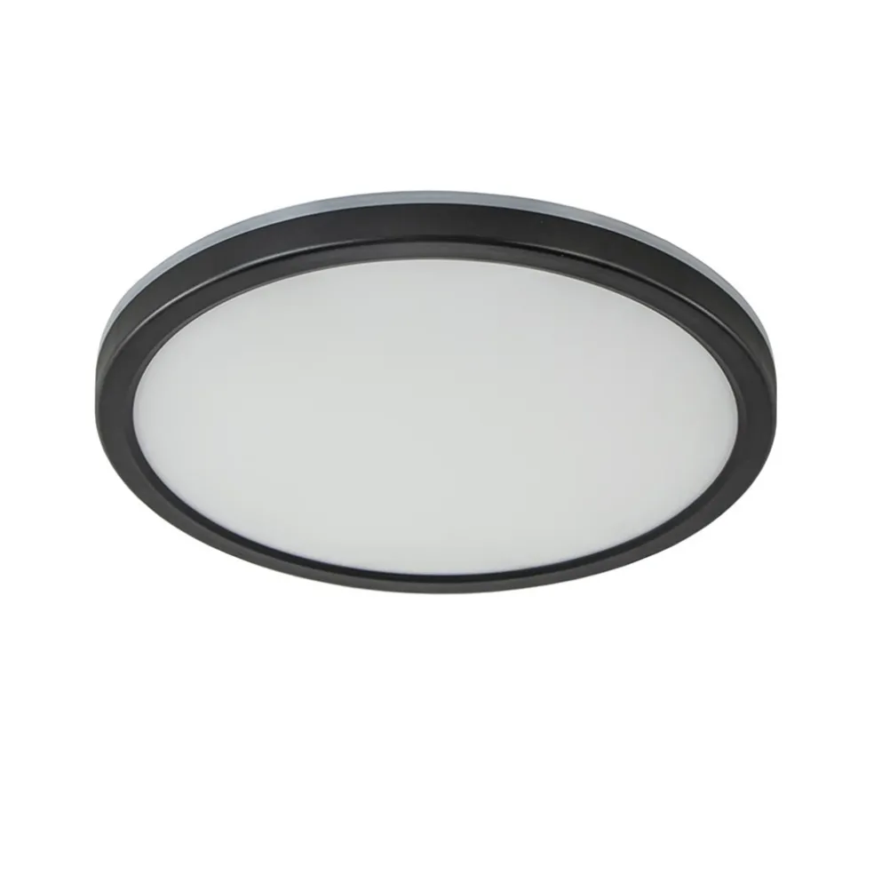 LED plafondlamp met 3 licht opties zwart rond