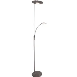 LED staande lamp-uplighter staal-dimbaar