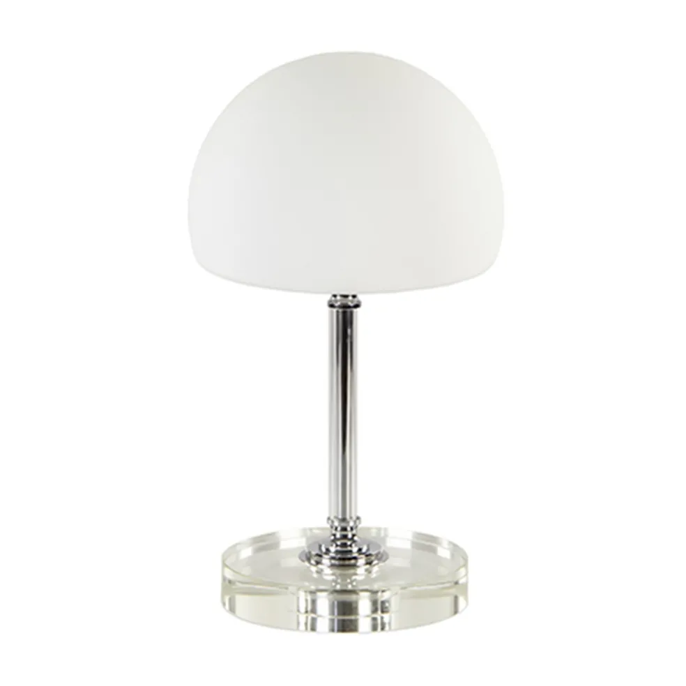 LED tafellamp chroom/opaal glas dimbaar