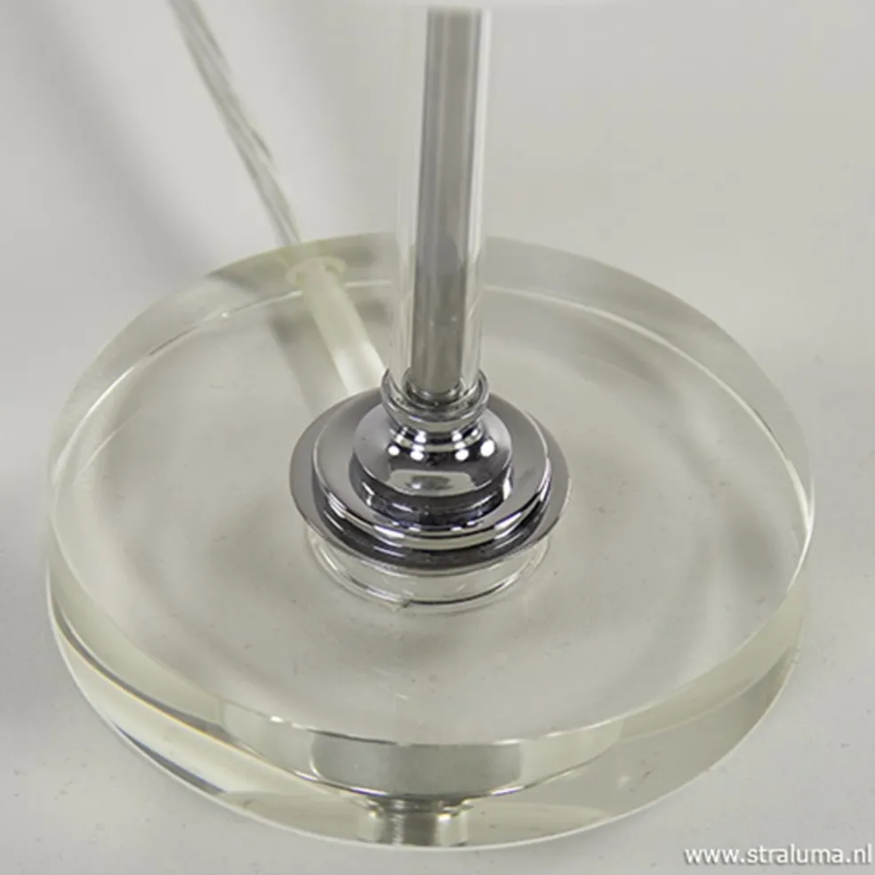 LED tafellamp chroom/opaal glas dimbaar