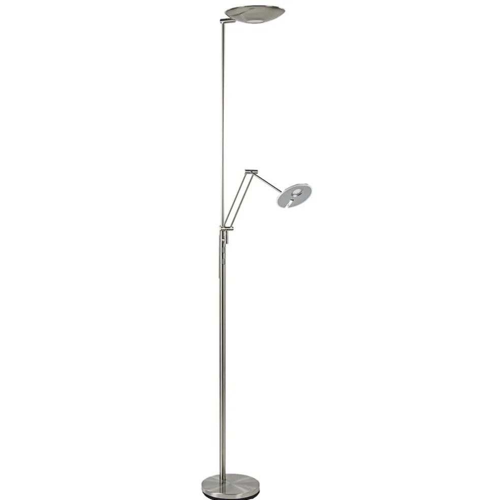 LED uplighter met verstelbare leesarm nikkel