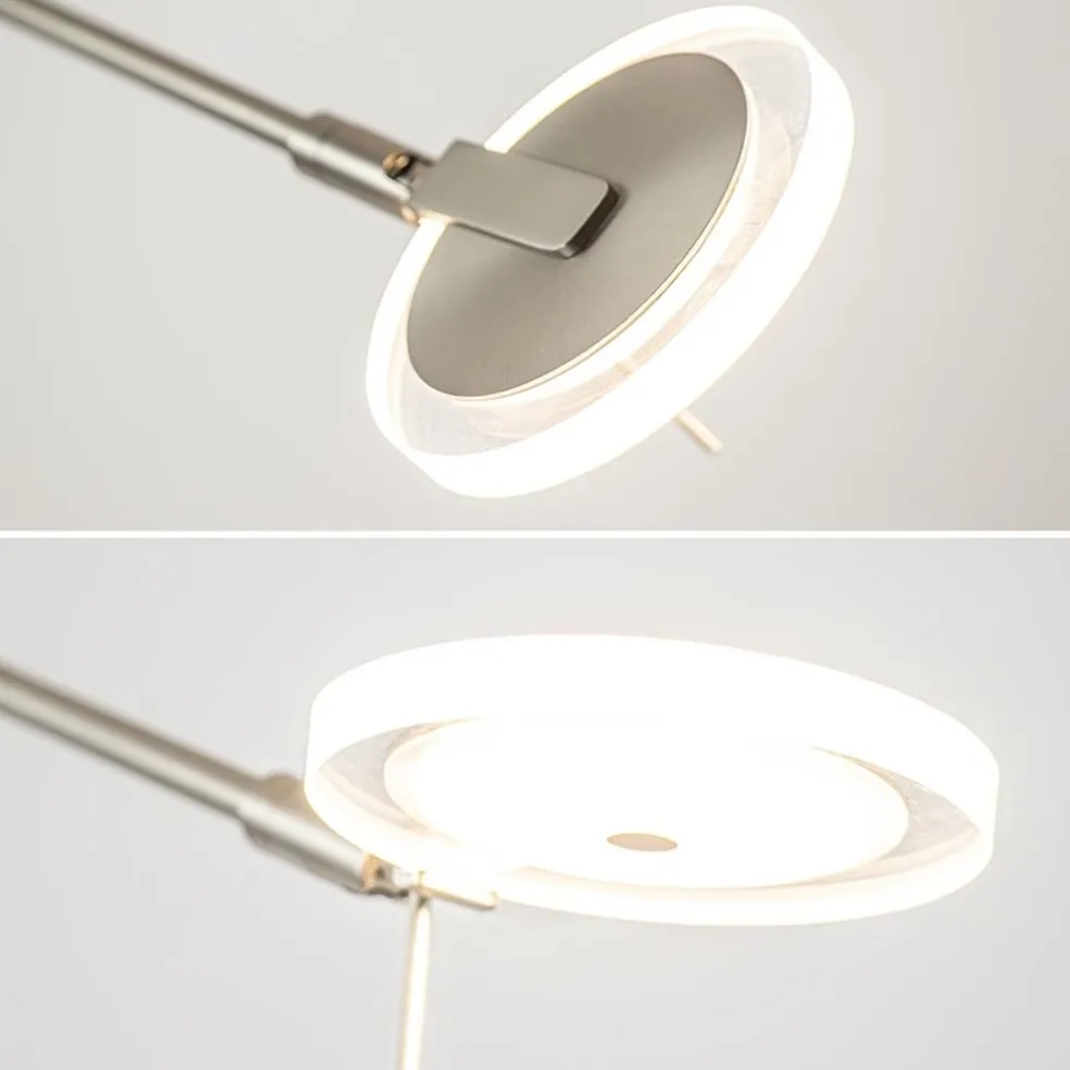 LED vloerlamp staal met uplighter en helder glas