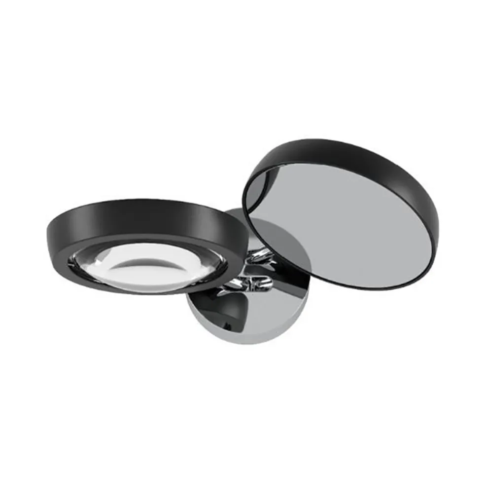 2-Lichts design wandlamp Nautilus zwart/chroom