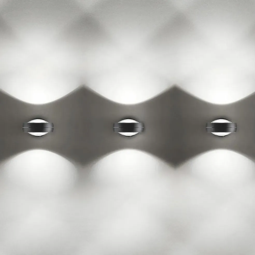 2-Lichts design wandlamp Nautilus zwart/chroom