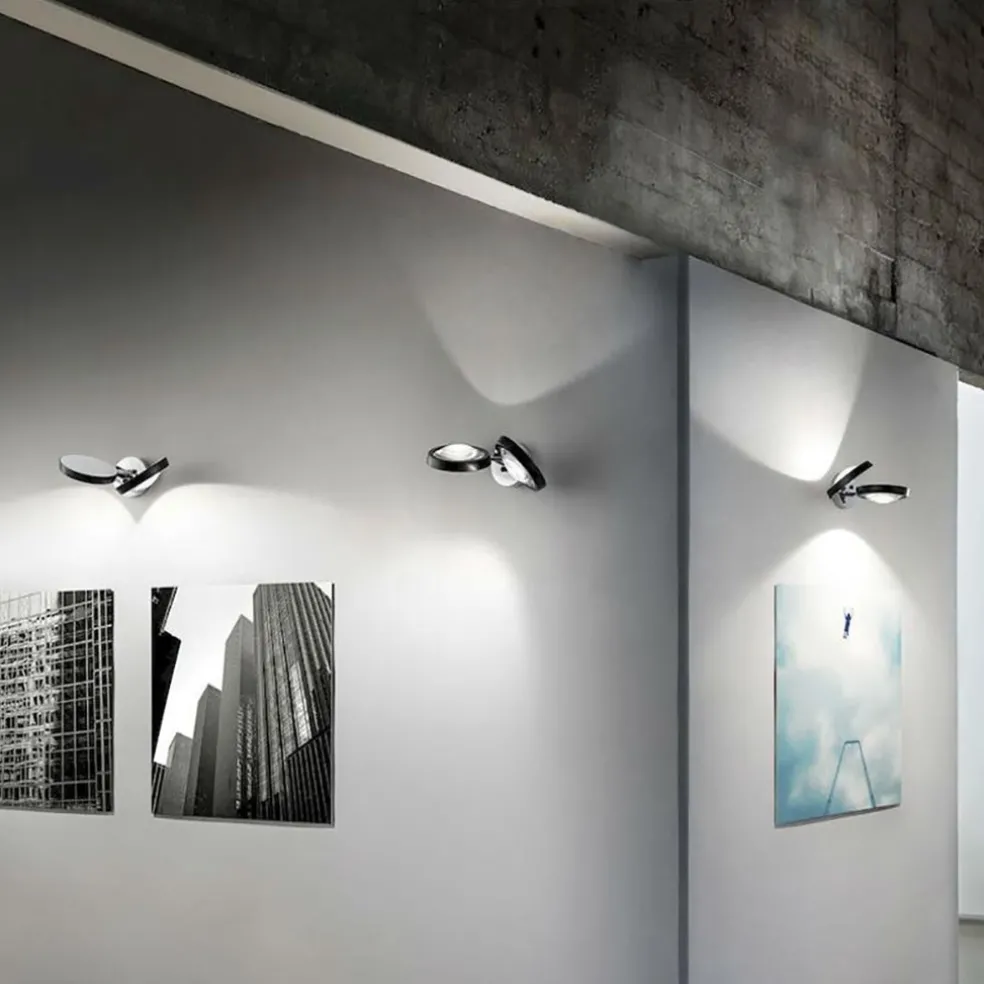 2-Lichts design wandlamp Nautilus zwart/chroom