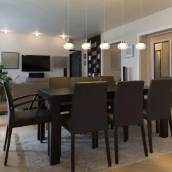 5-Lichts hanglamp chroom met helder glas en dimbaar LED