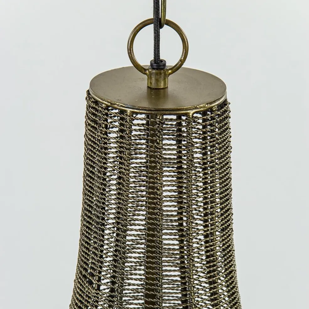 2-Lichts hanglamp Khedira mat zwart/brons