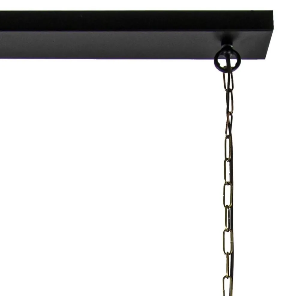 2-Lichts hanglamp Khedira mat zwart/brons