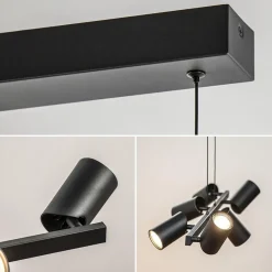 6-Lichts hanglamp spots verstelbaar zwart