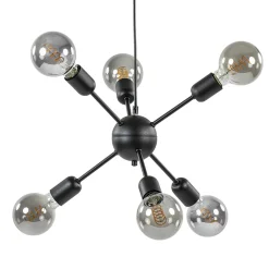 6-Lichts hanglamp zwart exclusief lichtbron