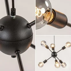 6-Lichts hanglamp zwart exclusief lichtbron