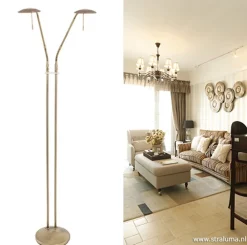 2-Lichts leeslamp brons LED dimbaar