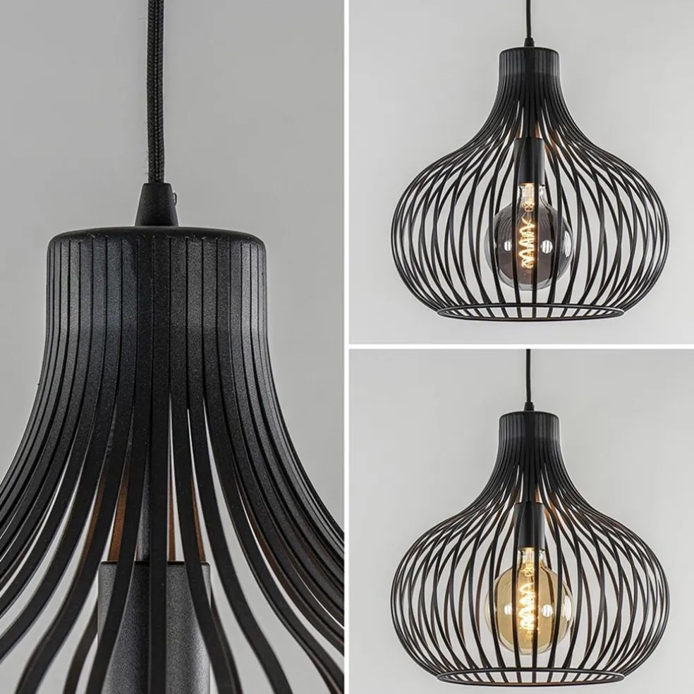 2-Lichts moderne hanglamp draad zwart