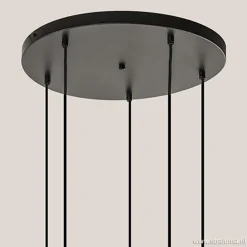 5-lichts plaat rond + pendels zwart ex.lb
