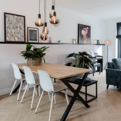 5-lichts plaat rond + pendels zwart ex.lb