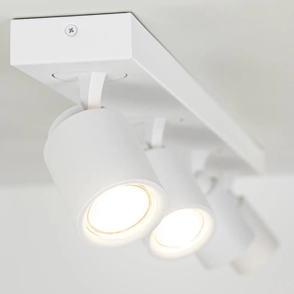 4-Lichts plafondspot balk wit metaal