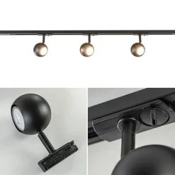 3-Lichts railsysteem 1-fase met verstelbare ronde spots