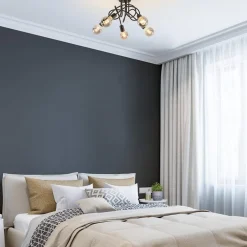 5-Lichts retro plafondlamp mat zwart