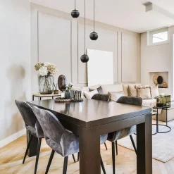 3-Lichts ronde LED hanglamp bollen zwart met goud