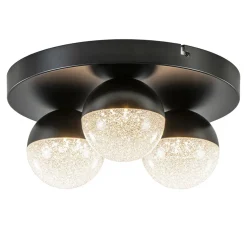 3-Lichts ronde LED plafondlamp zwart 3-standen dimbaar