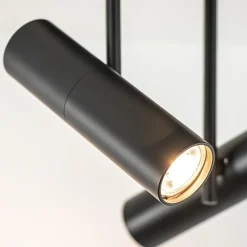 2-Lichts ronde opbouwspot met cilinders zwart