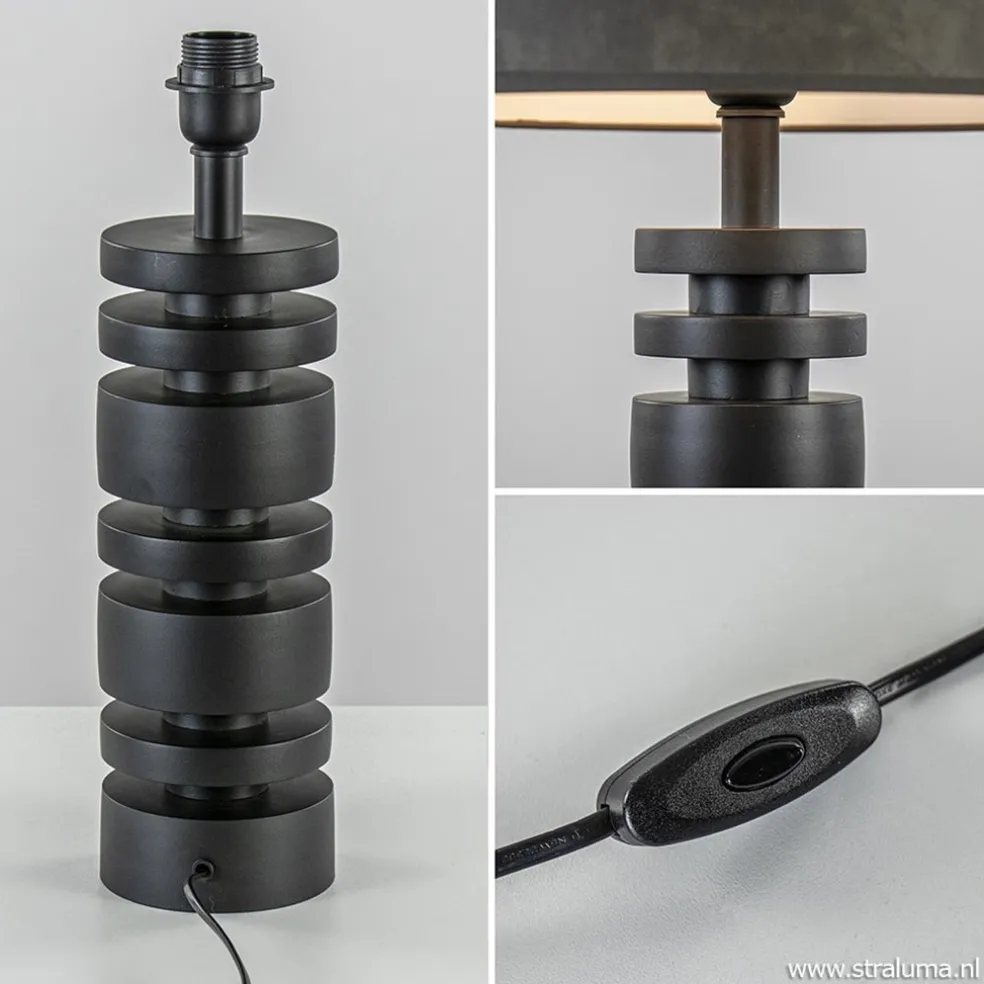 Light & Living lampvoet Desley mat zwart