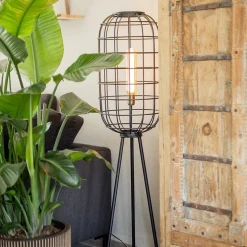 Light & Living vloerlamp Toah zwart met antiek brons