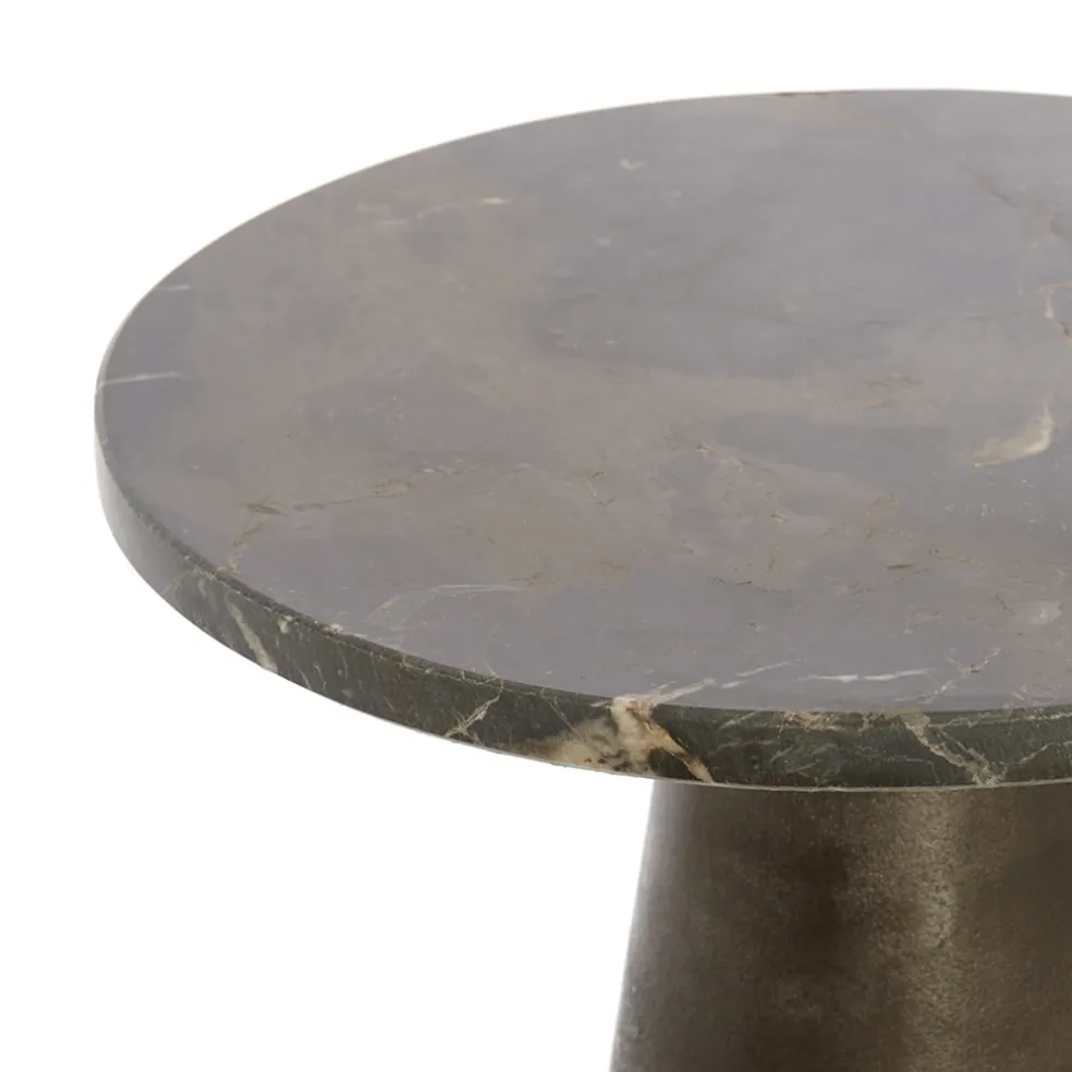 Light and Living bijzettafel Ynez bruin marmer 29x43 cm