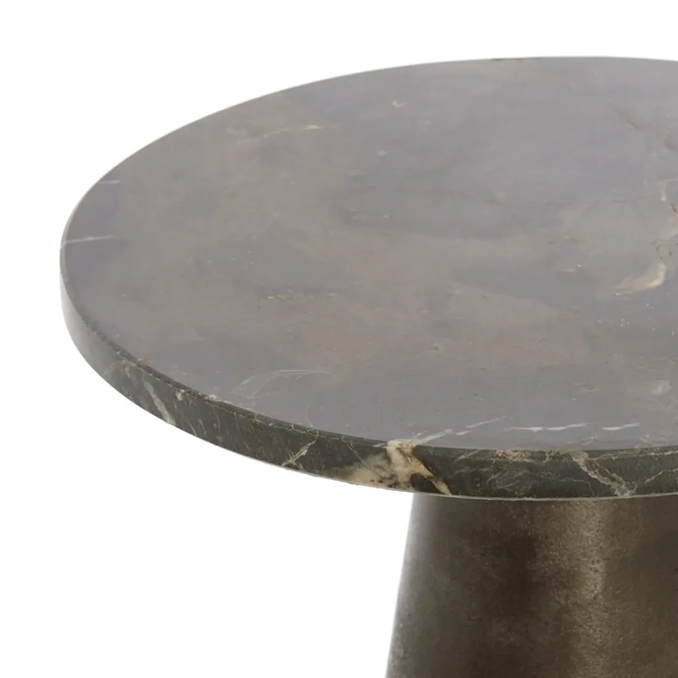 Light and Living bijzettafel Ynez bruin marmer 36x51 cm