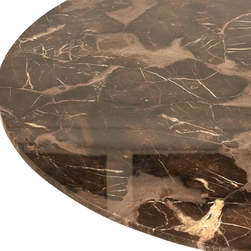 Light and Living eetkamertafel Ynex marmer donker bruin