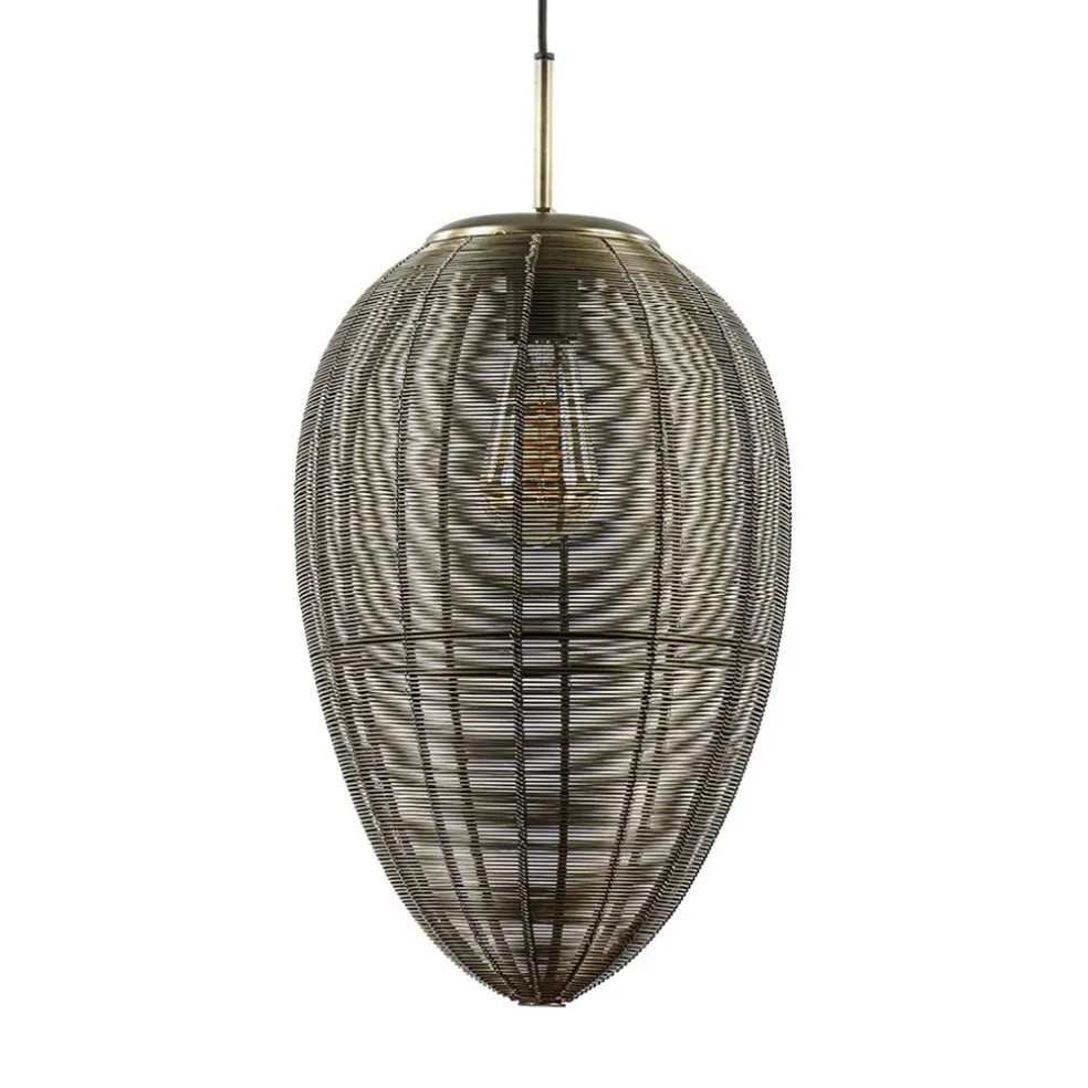 Light and Living hanglamp Yaelle antiek brons met zwart