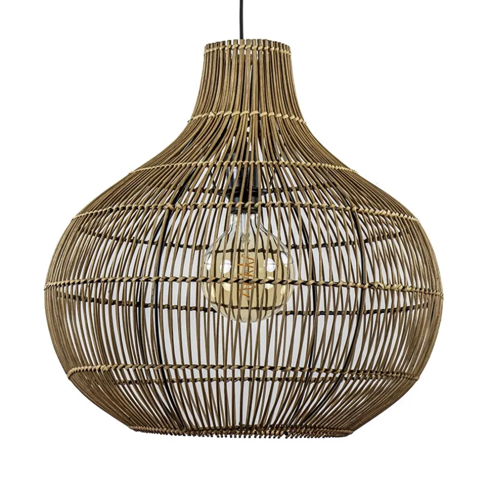Light and Living hanglamp Pacino donker rotan