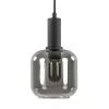 Light and Living hanglamp Lekar zwart met smoke glas klein