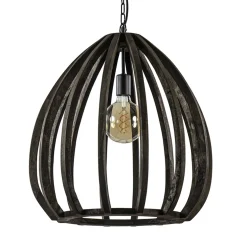 Light and Living hanglamp Barsia wood dark brown